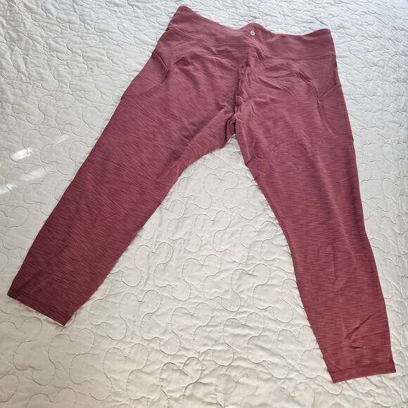 LIke New Lululemon Invigorate HR Leggings Heather Mulled Wine Sz 20 - Picture 10 of 10